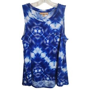 Ellen Tracy Blue Sleeveless Blouse with Front Pocket, Small